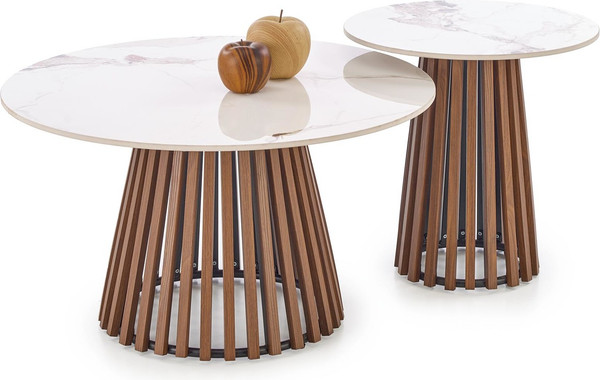 Изображение товара Журнальный столик Halmar Carina (бежевый мрамор/орех)