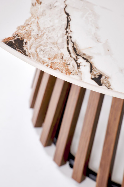 Изображение товара Журнальный столик Halmar Carina (бежевый мрамор/орех)