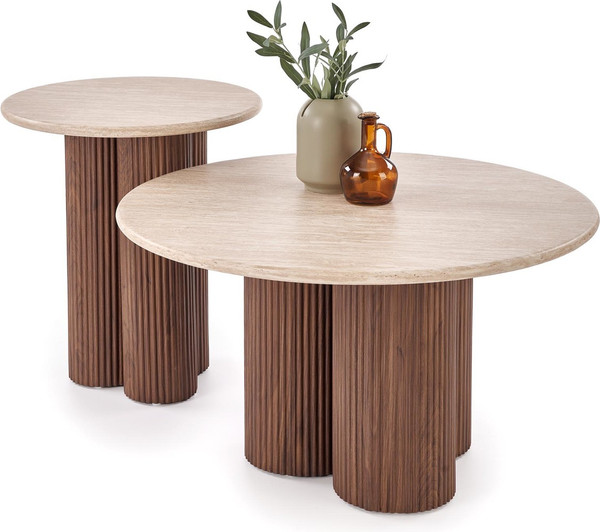 Изображение товара Журнальный столик Halmar Dorotea S (травертин/орех)