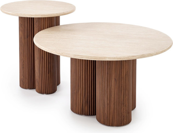 Изображение товара Журнальный столик Halmar Dorotea S (травертин/орех)