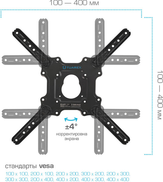 Изображение товара Кронштейн для телевизора Tuarex Alta-402 (черный)