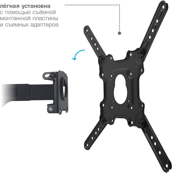 Изображение товара Кронштейн для телевизора Tuarex Alta-402 (черный)