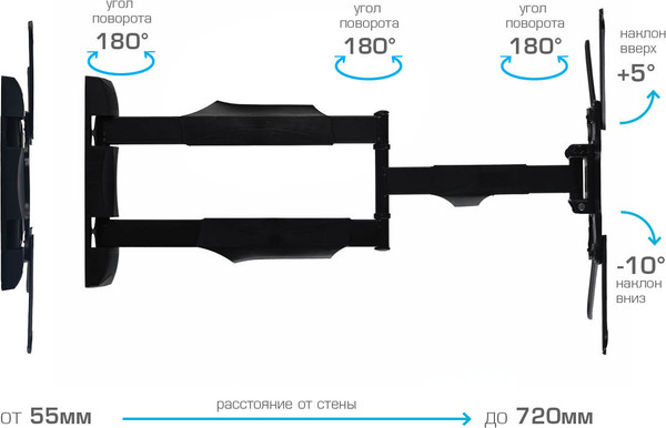 Изображение товара Кронштейн для телевизора Tuarex Alta-402 (черный)