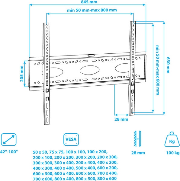 Изображение товара Кронштейн для телевизора VLK Trento-43 (черный)