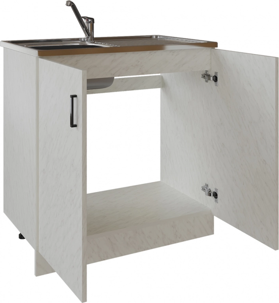 Изображение товара Шкаф под мойку No Brand 80 ЛДСП / 310604 (белый мрамор)