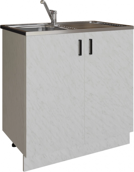 Изображение товара Шкаф под мойку No Brand 80 ЛДСП / 310604 (белый мрамор)