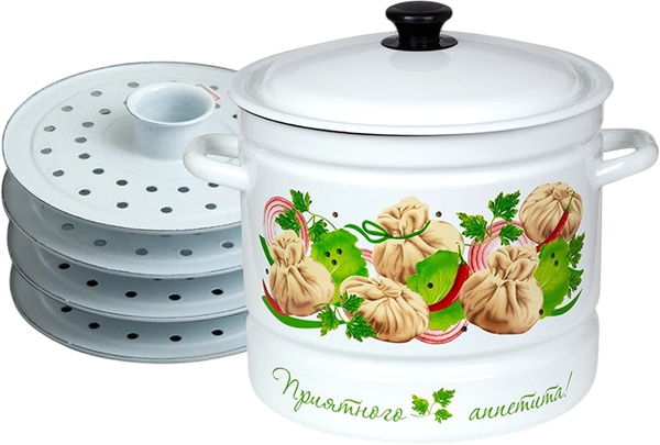 Изображение товара Кастрюля КМЗ Манты / 43704-222/6 (белый)