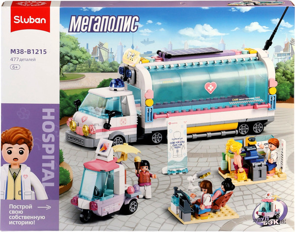 Изображение товара Конструктор инерционный Sluban Мегаполис Скорая помощь M38-B1215 / 10890988