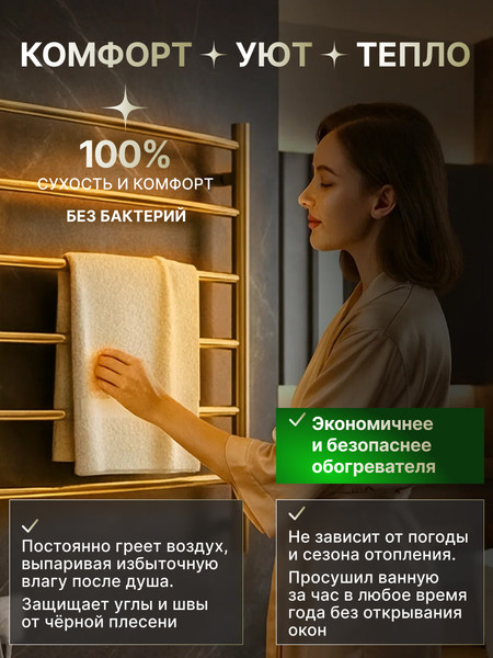 Изображение товара Полотенцесушитель электрический Saniteco LD0190 (65x50, хром)