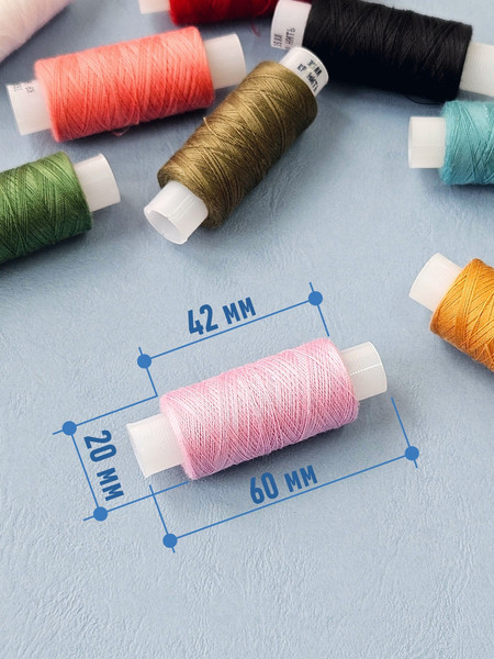 Изображение товара Набор швейных ниток Красная нить Нитки лавсан 35ЛЛ (200м, 22шт, цветные)