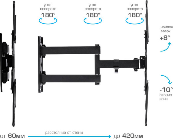 Изображение товара Кронштейн для телевизора VLK Trento-27 (черный)