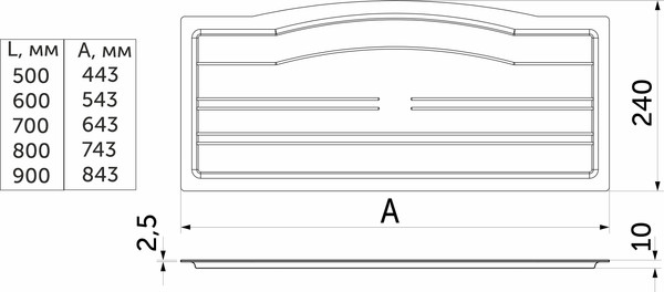 Изображение товара Поддон к встраиваемой сушилке для посуды AKS 800 Hugo / 113 268 (прозрачный)