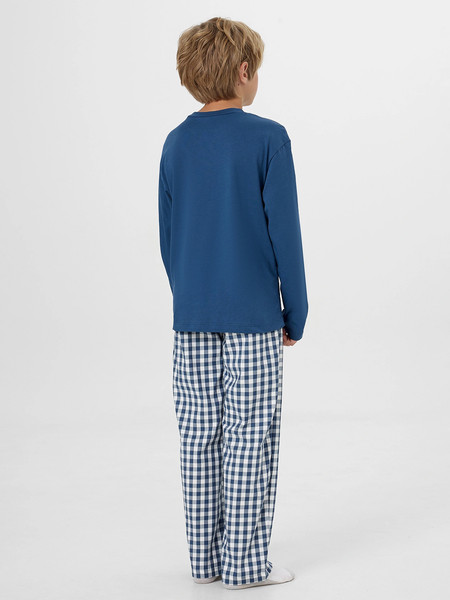 Изображение товара Пижама детская Mark Formelle 563330 (р.152-76-66, синий/синяя клетка)