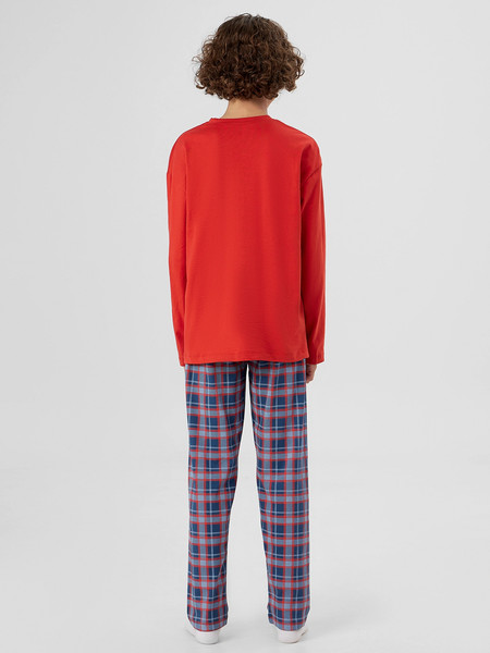 Изображение товара Пижама детская Mark Formelle 563334 (р.110-56-51, ярко-красный/красно-синяя клетка)