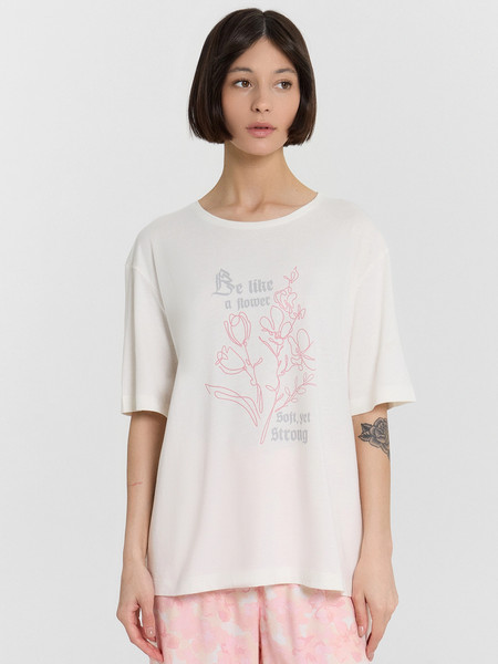 Изображение товара Пижама Mark Formelle 592541 (р.164/170-92-98, светло-молочный/цветы на светло-молочном)