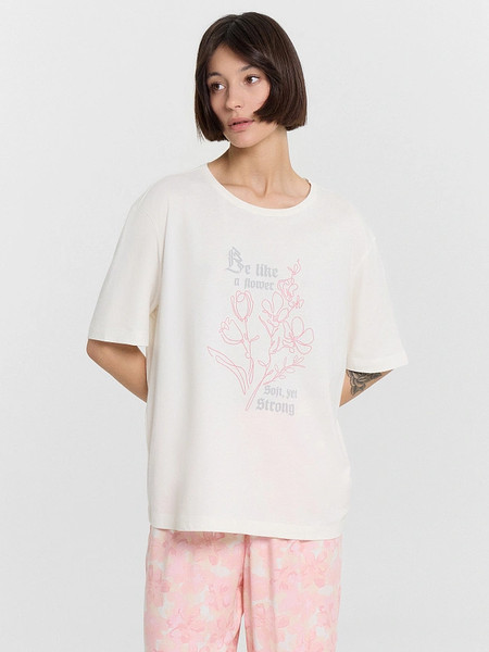 Изображение товара Пижама Mark Formelle 592541 (р.164/170-92-98, светло-молочный/цветы на светло-молочном)