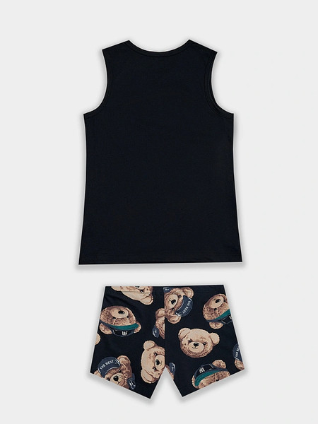 Изображение товара Комплект бельевой детский Mark Formelle 443002 (р.164-84-72, черный/мишки на неви)