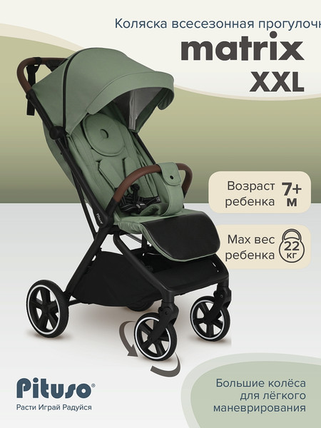 Изображение товара Детская прогулочная коляска Pituso Matrix / MRX 20  (Emerald mood)