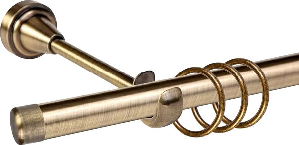Изображение товара Карниз для штор АС ФОРОС Grace D16Г + заглушка Закругленная (2м, антик)