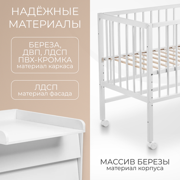 Изображение товара Детская кроватка Labalu Sweet Baby c комодом пеленальным (Colibri)