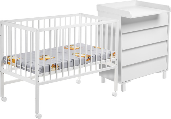 Изображение товара Детская кроватка Labalu Sweet Baby с комодом (Colibri, с матрасом Mio Tesoro Magic 60x120)