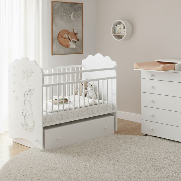 Изображение товара Детская кроватка Labalu Sweet Baby с комодом (Lemure, c матрасом Mio Tesoro Magic 60x120)