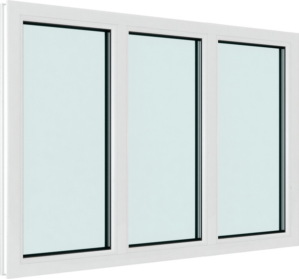 Изображение товара Окно ПВХ Rehau Деленное на 3 части глухое 2 стекла  (1900x1300x60)