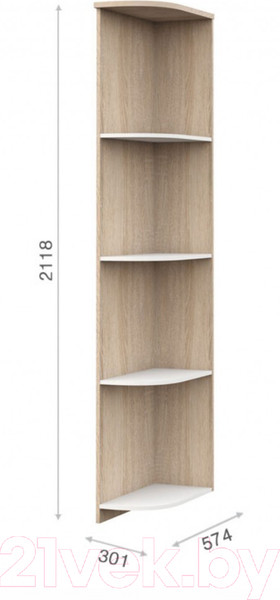 Изображение товара Угловое окончание для шкафа Империал Аврора (дуб сонома/белый)