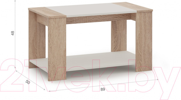 Изображение товара Журнальный столик Империал Аврора (дуб сонома/белый)