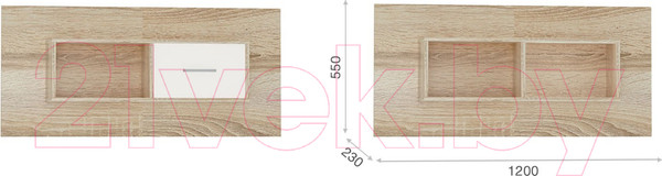 Изображение товара Полка Империал Стелс 1д (дуб сонома/белый)