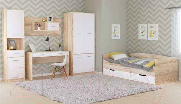 Изображение товара Полка Империал Стелс 1д (дуб сонома/белый)