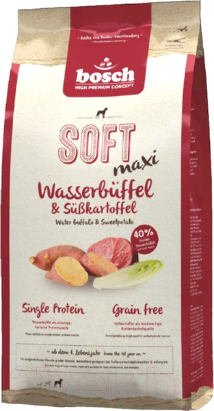 Изображение товара Полувлажный корм для собак Bosch Petfood Soft Maxi Wild Buffalo&Sweetpotato (1кг)