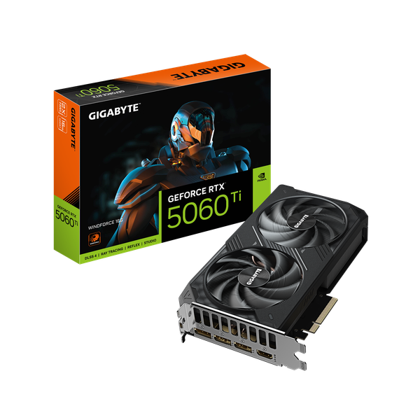 Изображение товара Видеокарта Gigabyte GeForce RTX 5060 WindForce 16G (GV-N506TWF2-16GD)