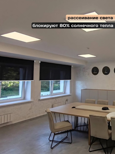 Изображение товара Рулонная штора АС МАРТ Скрин 3% 55x200 (черный)