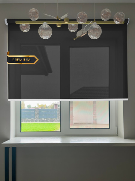 Изображение товара Рулонная штора АС МАРТ Скрин 3% 55x200 (черный)