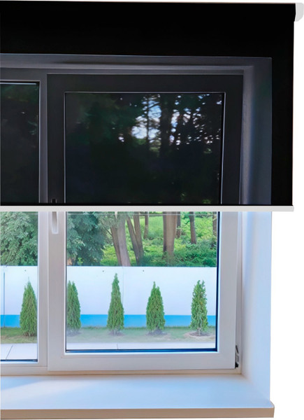 Изображение товара Рулонная штора АС МАРТ Скрин 3% 55x200 (черный)