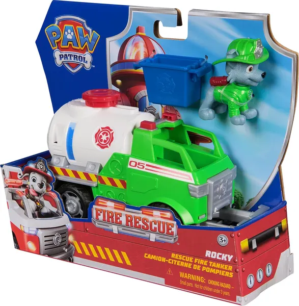 Изображение товара Игровой набор PAW Patrol Пожарные спасатели. Машинка с фигуркой Рокки / 68271