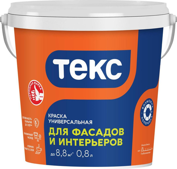 Изображение товара Краска Текс Для фасадов и интерьеров VVA (800мл)