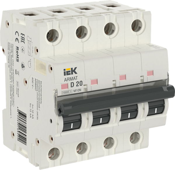 Изображение товара Выключатель автоматический IEK AR-M10N-4-D020
