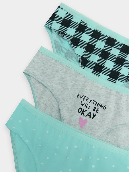 Изображение товара Комплект трусов детских Mark Formelle 417742-3 (р.134/140-68, горох на бирюзе)