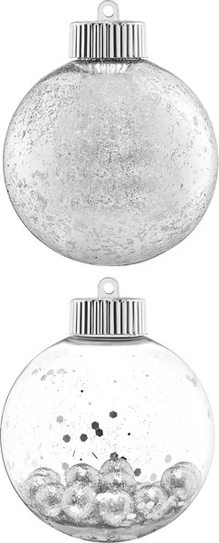 Изображение товара Набор шаров новогодних Elan Gallery Серебро прозрачные с наполнением / 970165 (6шт)