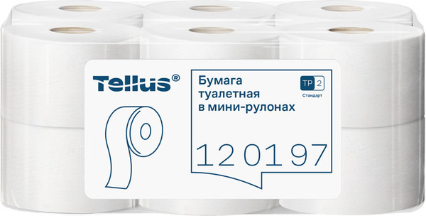 Изображение товара Туалетная бумага Tellus В мини-рулонах 1 слой / 120197