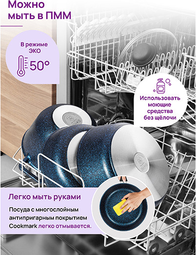 Изображение товара Сковорода Elan Gallery Гармония Вкуса / 121176 (сапфир)