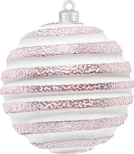 Изображение товара Набор шаров новогодних Elan Gallery Белый с розовым / 970159 (6шт)