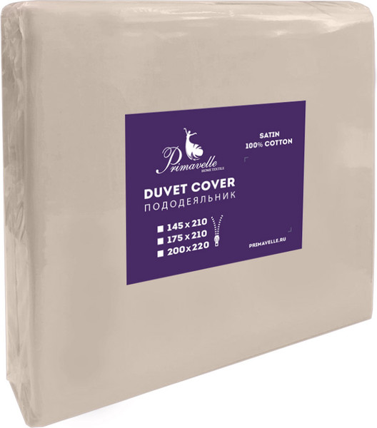 Изображение товара Пододеяльник Primavelle 175х210 сатин на молнии / 136315101-сг2/10 (серо-бежевый)