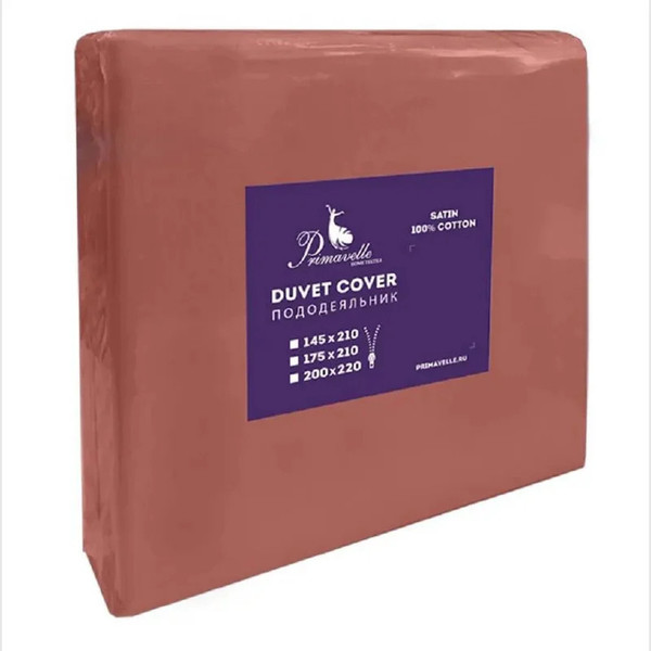 Изображение товара Пододеяльник Primavelle 200х200 сатин на молнии / 136315105-сг44 (терракот)
