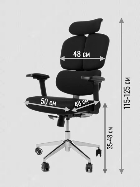 Изображение товара Кресло геймерское Jiqiao R6001-ПЧ (черный/черный)