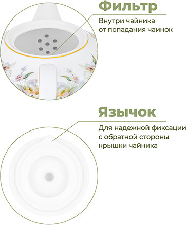 Изображение товара Заварочный чайник Elan Gallery Корнелия / 730855 (New Bone China)