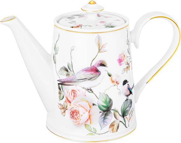 Изображение товара Заварочный чайник Elan Gallery Певчие птички / 730821 (New Bone China)