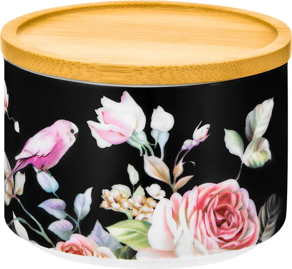 Изображение товара Емкость для хранения Elan Gallery Певчие птички на черном / 730839